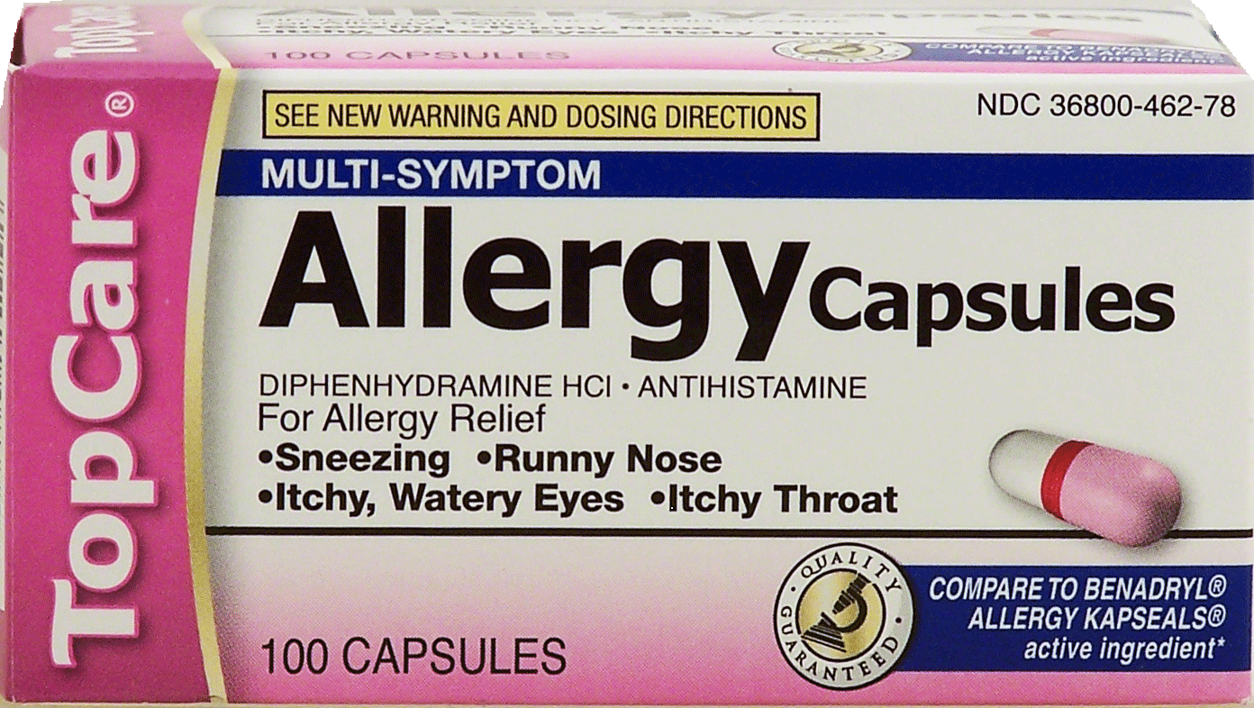 Top Care  allergy capsules, diphenhydramine HCI Full-Size Picture